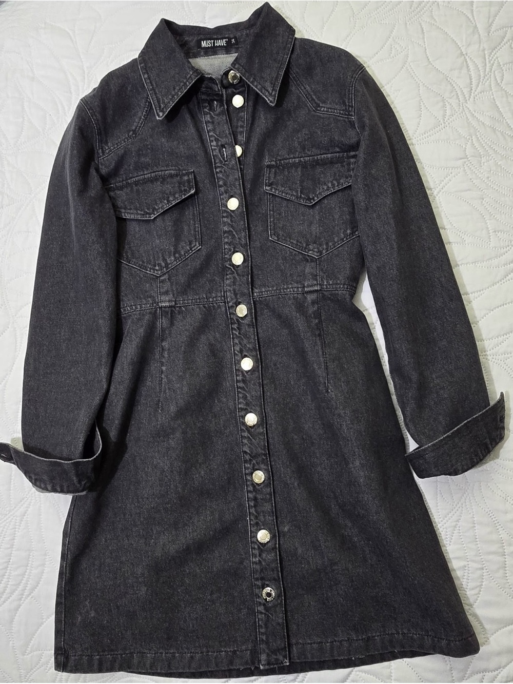 Must Have Black Denim Shirt Dress